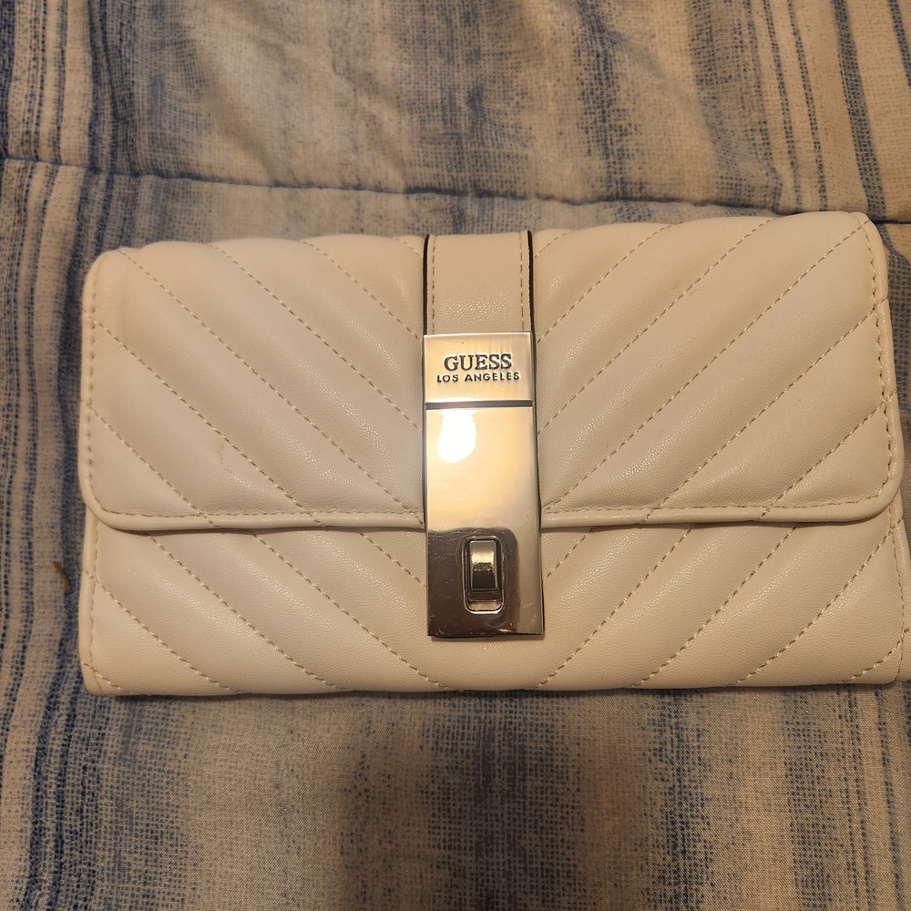 GUESS Beige Quilted Clutch